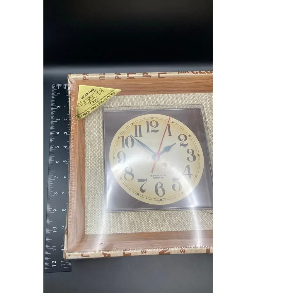 VTG SPARTUS Clock Wall Desk Framed Caprice New old Stock Original Packaging NOS